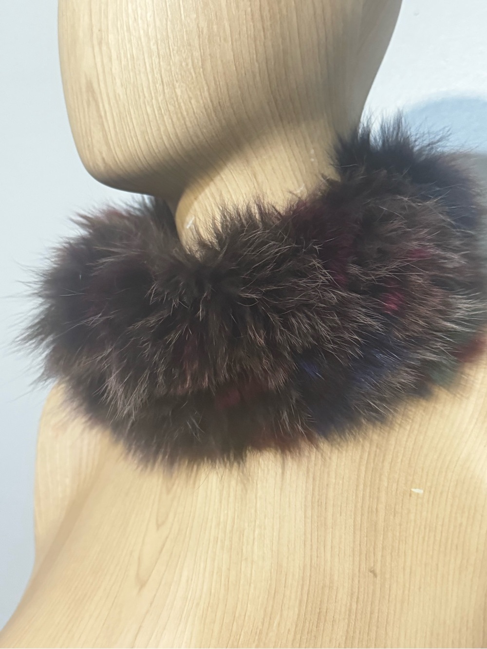 Faux Fur Neck Collar in Dark Brown Soft Cozy Boho Scarf for Women